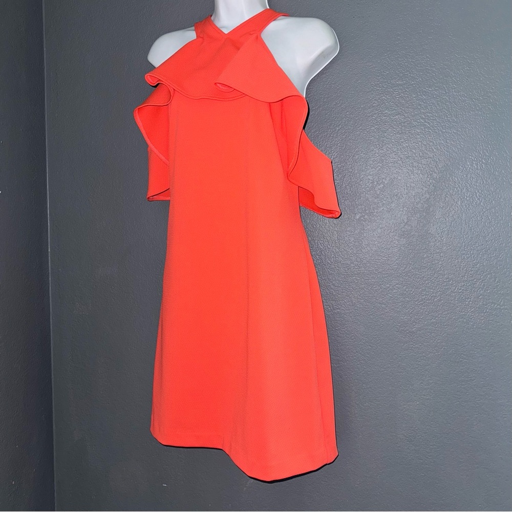 Trina Turk Jurnee Cold Shoulder Ruffle Dress Womens 14 - Picture 4 of 9